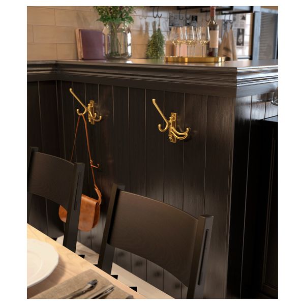 Тройной вращающийся крючок, желтая медь IKEA KÄMPIG КЭМПИГ 403.643.57 - фото 4