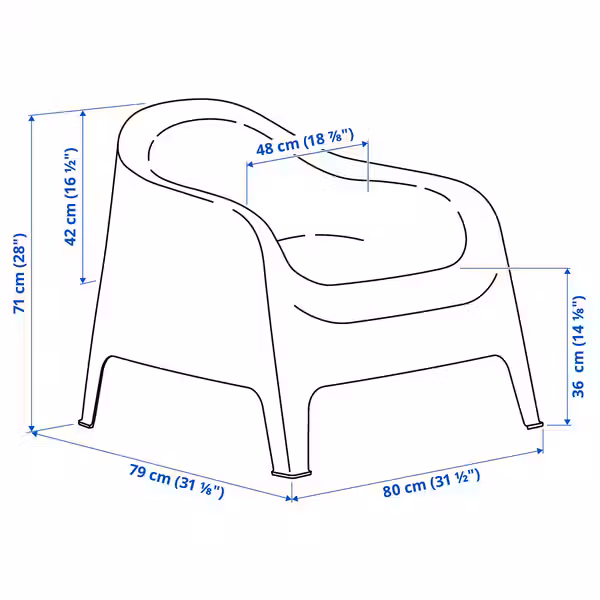 IKEA в интерьере - схема-чертеж с размерами