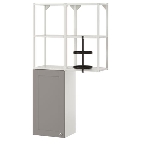 Комбинация для хранения, 80x32x150 см, белый, серый каркас IKEA BEGIVENHET БЕГИВЕНХЕТ 094.802.36