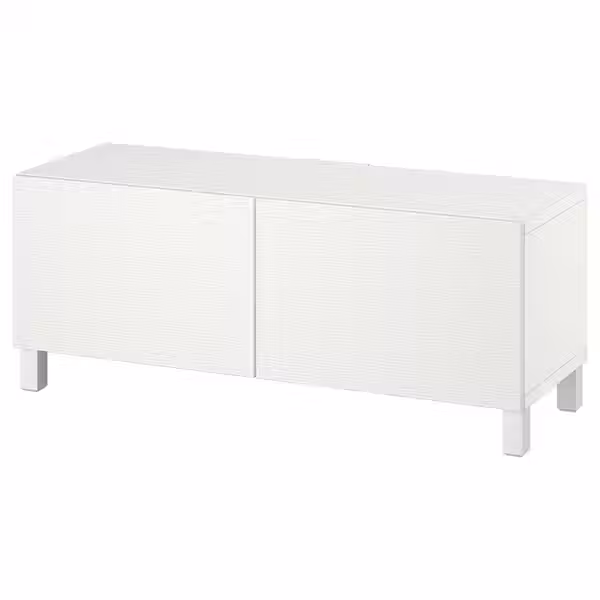 BESTÅ Тумба под ТВ, с дверцами - белый Лаксвикен/СТУББ/белый 120x42x48 см - фото 1