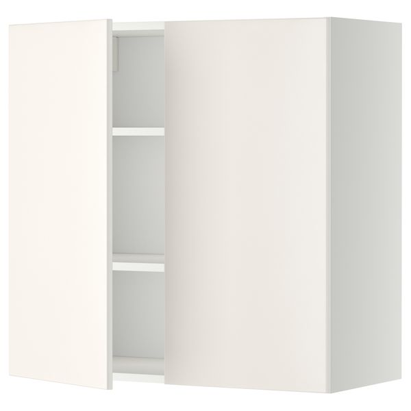 Навесной шкаф с полками, 2 дверцы, белый, Veddinge белый, 80x80 см IKEA METOD МЕТОД 394.576.06 - фото 2