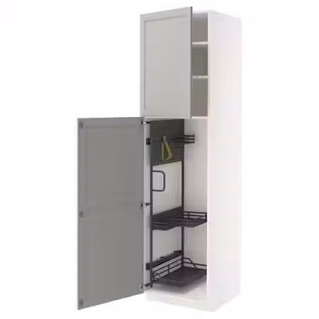 METOD Высокий шкаф с отд д/акс д/уборки