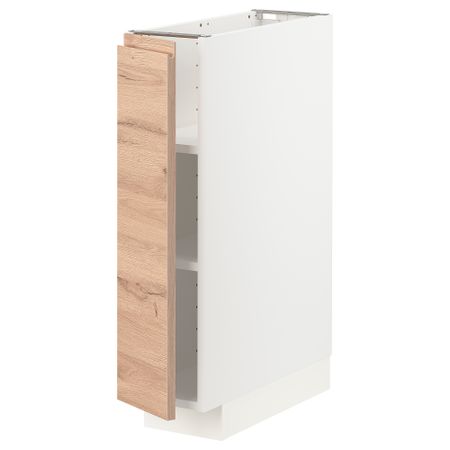 Напольный шкаф с полками, белый, Voxtorp под дуб, 20x60 см IKEA METOD МЕТОД 194.678.47