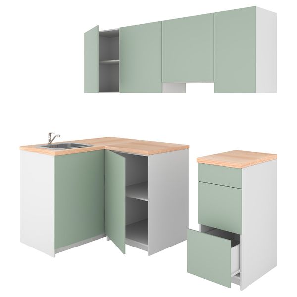 Кухня, серо-зеленый 120x220x220 см IKEA KNOXHULT КНОКСХУЛЬТ 794.091.85 - фото 1