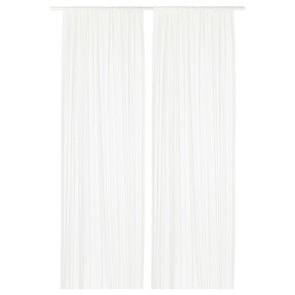 Гардины, 2 шт., белый, стрелка, 145x300 см IKEA ИНГБЬЁРГ 303.866.99 - фото 1