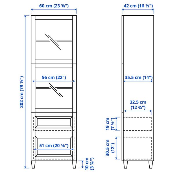 IKEA, дополнительный ракурс - схема-чертеж с размерами
