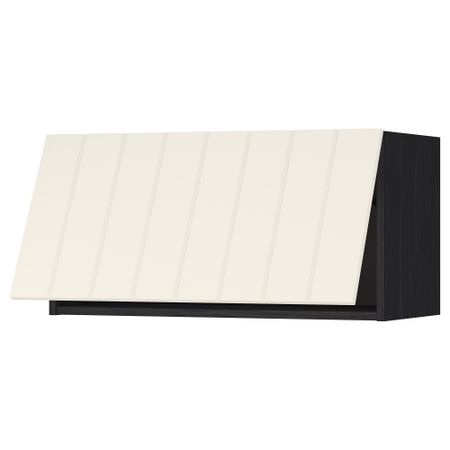 Горизонтальный навесной шкаф МЕТОД, черный, Хитарп белый с оттенком
