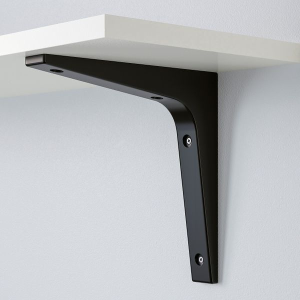 Полка навесная, белый, черный 59x20 см IKEA БУРГУЛЬТ / ЭКБИ СТЁДИС 892.904.97 - схема-чертеж с размерами