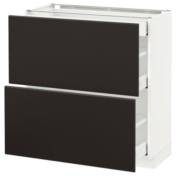 Напольный шкаф, 2 фасада, 3 ящика, 80x37 cm IKEA METOD МЕТОД, MAXIMERA МАКСИМЕРА 892.120.51 - фото 1