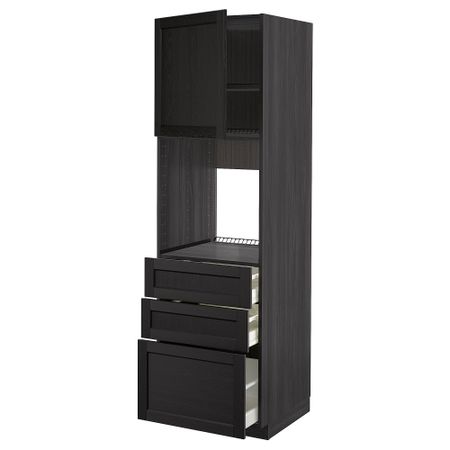 Высокий шкаф для духовки, дверь, 3 ящика, 60x60x200 cm IKEA METOD МЕТОД, MAXIMERA МАКСИМЕРА 294.549.86