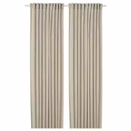 DYTÅG Гардины, 2 шт. - бежевый/с лентой 145x300 см