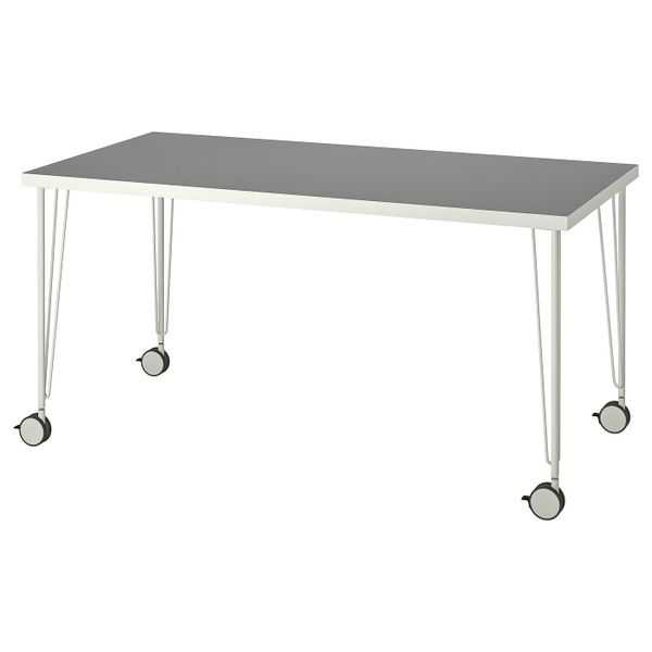 Стол, светло-серый, белый 150x75 см IKEA LINNMON ЛИННМОН / KRILLE КРИЛЛЕ 793.313.56 - фото 1