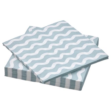 Салфетка бумажная, 33x33 см, с рисунком белый/бледно-голубой IKEA VÅRSIKLÖJA 205.422.28