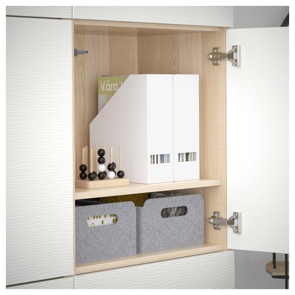 Комбинация для хранения с дверцами БЕСТО, под беленый дуб под беленый дуб, Лаксвикен белый (120x40x192 см) - фото 3