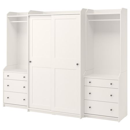HAUGA Гардероб, комбинация - белый 258x55x199 см