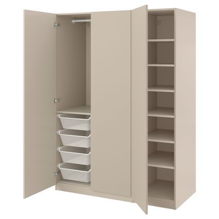 Гардероб, 150x60x201 см, серо-бежевый, серо-бежевый IKEA PAX ПАКС, FORSAND ФОРСАНД 994.311.52