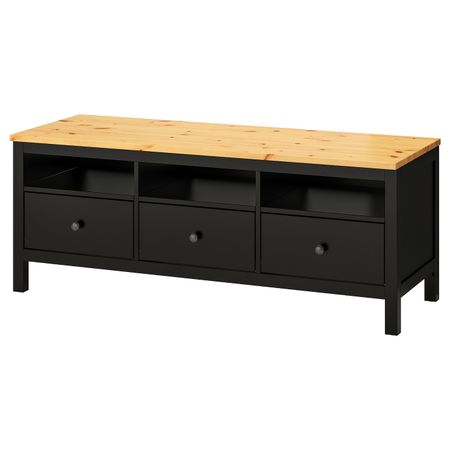 Тумба под ТВ, черно-коричневый/светло-коричневый 148x47x57 см IKEA HEMNES ХЕМНЭС 304.523.02