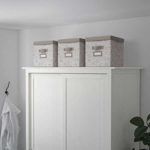 Коробка с крышкой, бежевый 30x30x30 см IKEA СТОРСТАББЕ 804.224.83 - фото 5