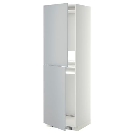 Высокий шкаф для холодильник, морозильник, 60x60x200 см, белый, Veddinge серый IKEA METOD МЕТОД 199.252.18