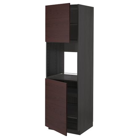 Высокий шкаф для духовки, 2 дверцы, полки, 60x60x200 cm IKEA METOD МЕТОД 894.606.30