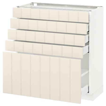Напольный шкаф с 5 ящиками МЕТОД / МАКСИМЕРА, белый, Хитарп белый с оттенком
