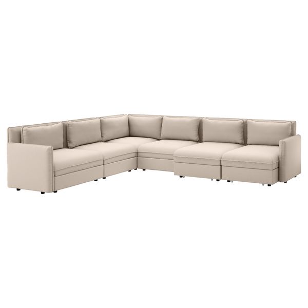 6-местный диван-кровать ВАЛЛЕНТУНА, Оррста бежевый - фото 1