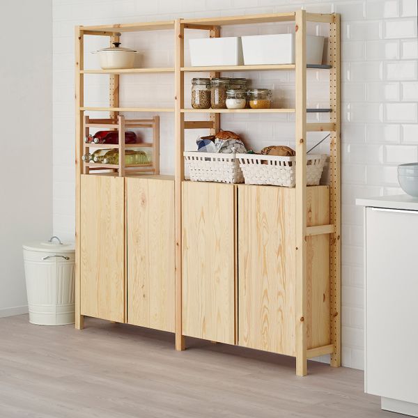 2 секции, полки/шкаф, сосна 174x30x179 см IKEA IVAR ИВАР 992.483.61 - схема-чертеж с размерами