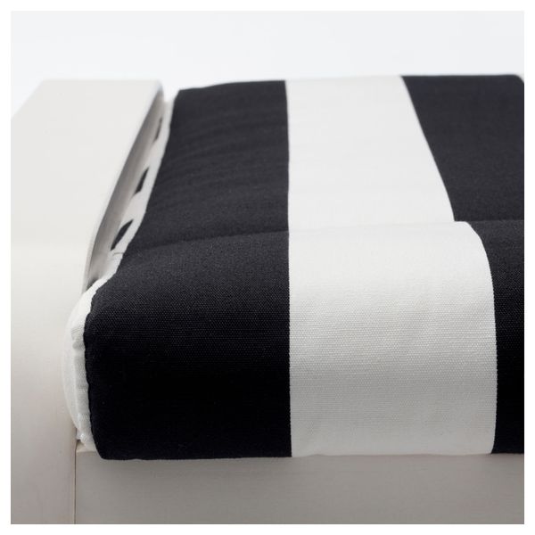 Табурет для ног ПОЭНГ, белый, Стенли черный/белый - схема-чертеж с размерами