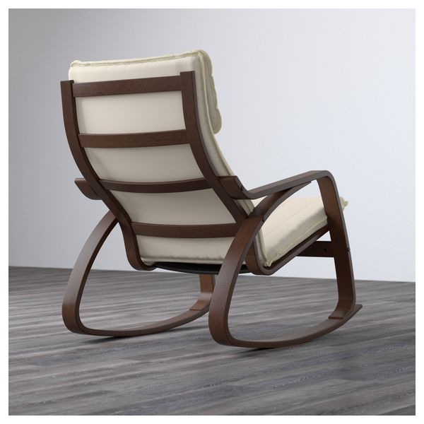 Кресло-качалка ПОЭНГ, коричневый, Ранста неокрашенный - схема-чертеж с размерами