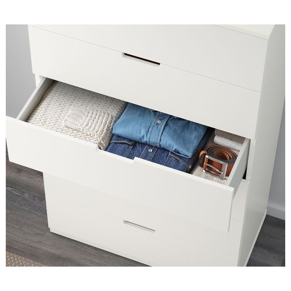 Комод с 6 ящиками НОРДЛИ, белый (80x143 см) - схема-чертеж с размерами