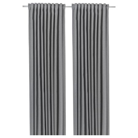 Затемняющие гардины, 2 шт., светло-серый 145x300 см IKEA BLÅHUVA БЛОХУВА 404.654.55