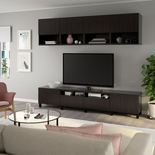 Шкаф для ТВ, комбинация, черно-коричневый/Лаппвик/стуббарп черно-коричневый 240x42x230 см IKEA BESTÅ БЕСТО 294.119.49 - фото 6