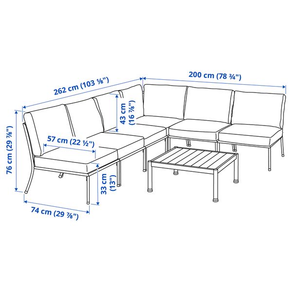5-местная комбинация, для улицы IKEA SEGERÖN 894.948.52 - фото 5