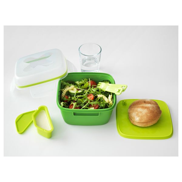 Контейнер для салата БЛАНДНИНГ, зеленый (17x17x11 см) - фото 3
