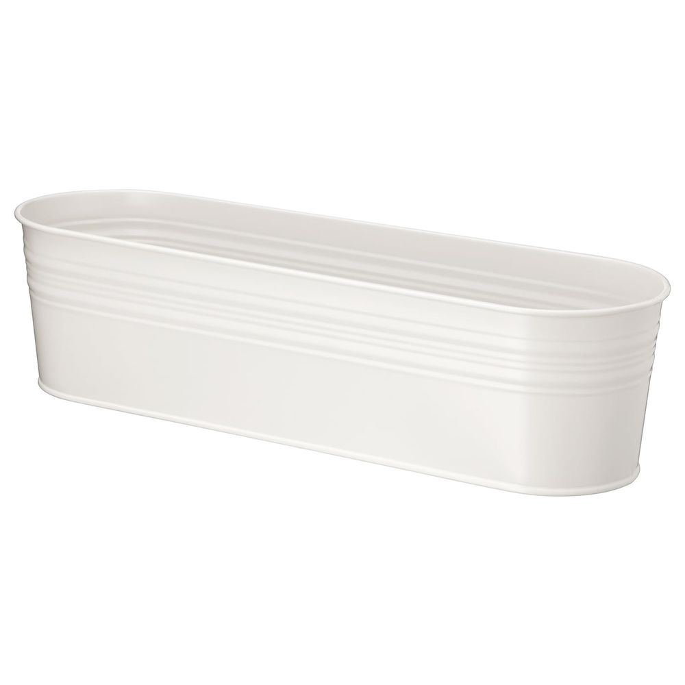 Кашпо, для/дома/улицы, овал белый, 10.5 см IKEA ВИНТЕРФЕСТ 404.346.28 - фото 1