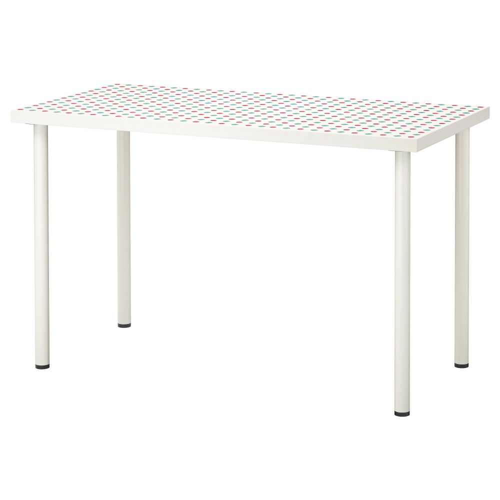 Стол ЛИННМОН / АДИЛЬС, с рисунком, белый (120x60 см) - фото 1