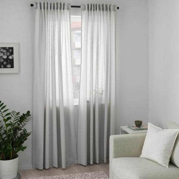 Гардины, 2 шт., светло-серый 145x300 см IKEA ANNALOUISA АННАЛУИЗА 604.108.29 - фото 3