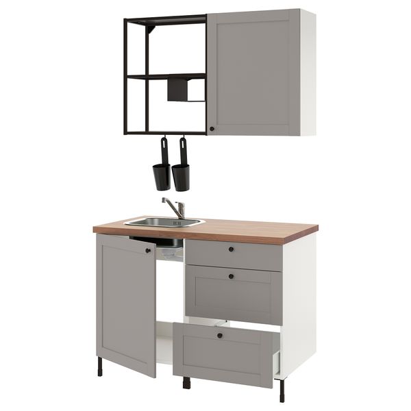 Кухня, антрацит, серый каркас, 123x63.5x222 см IKEA BEGIVENHET БЕГИВЕНХЕТ 093.372.29 - фото 2