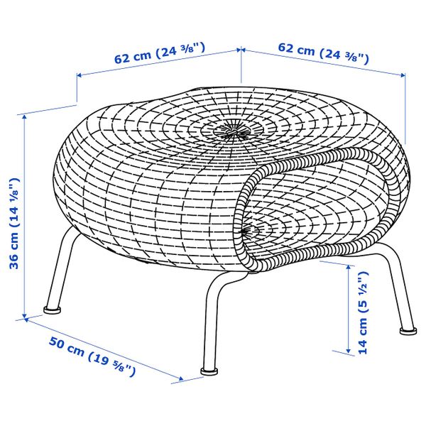 Табурет для ног с ящик для/хрн, ротанг/антрацит IKEA GAMLEHULT ГАМЛЕГУЛЬТ 604.429.67 - фото 8