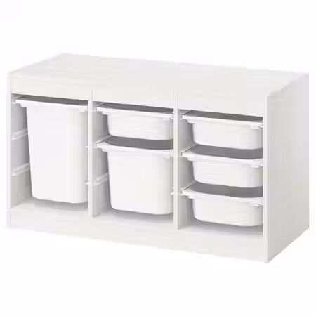 TROFAST Комбинация д/хранения+контейнеры - белый/белый 99x44x56 см