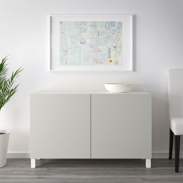 Комбинация для хранения с дверцами, белый/Лаппвикен светло-серый 120x40x74 см IKEA БЕСТО 692.466.41 - фото 3