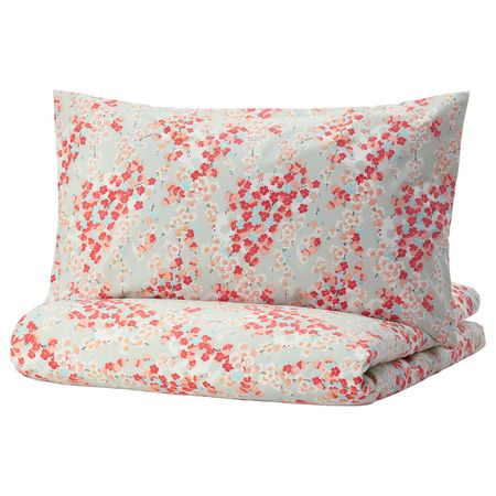 Пододеяльник и 1 наволочка, разноцветный/с цветочным орнаментом 150x200/50x70 см IKEA KLIBBGLIM КЛИББГЛИМ 604.822.65