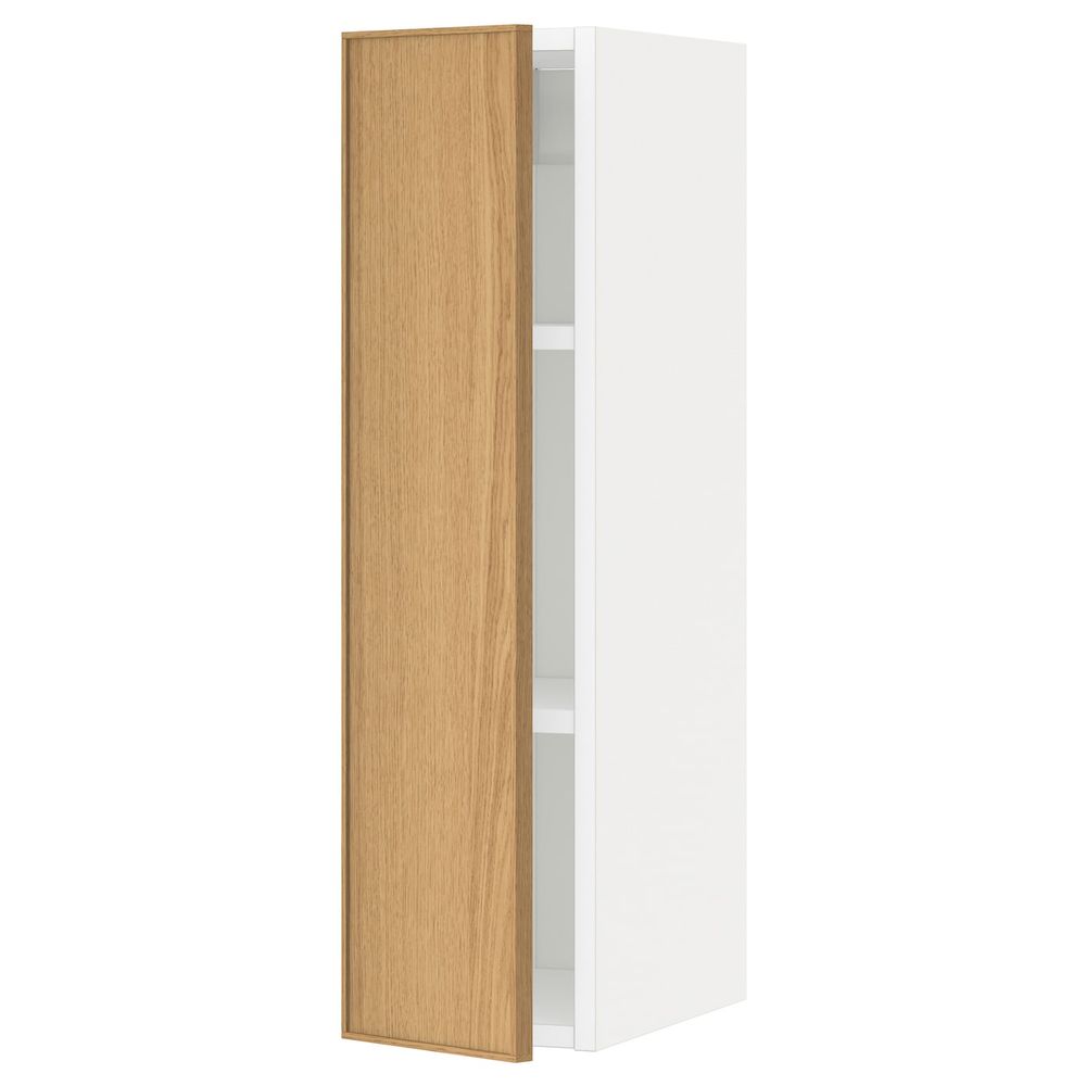Шкаф навесной с полкой, белый/Экестад дуб 20x80 см IKEA METOD МЕТОД 392.256.40 - схема-чертеж с размерами