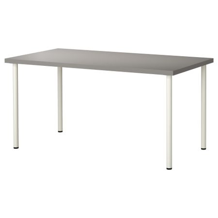 Стол ЛИННМОН / АДИЛЬС, серый, белый (150x75 см)