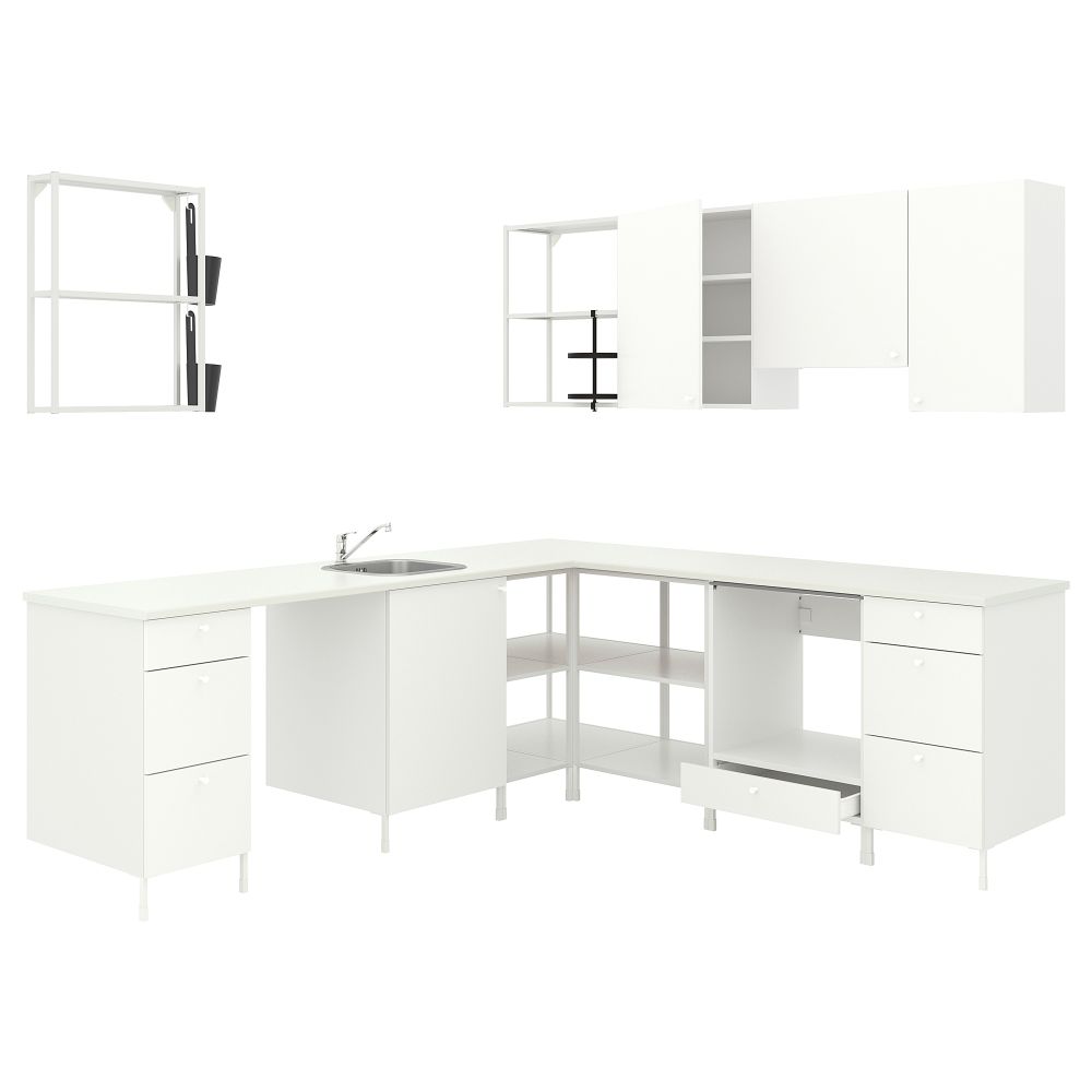 Угловая кухня, белый IKEA BEGIVENHET БЕГИВЕНХЕТ 693.380.23 - фото 1