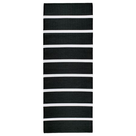 Ковер, безворсовый РЁРХОЛЬТ, д/дома/улицы черный черный, белый (75x200 см)