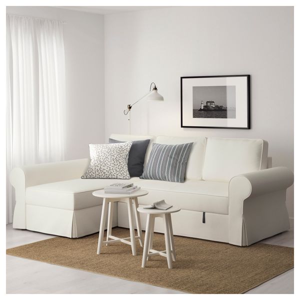 Диван-кровать с козеткой БАККАБРУ, Хильте белый - фото 2