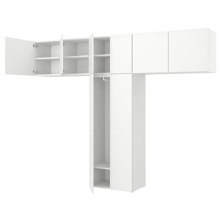 Гардероб с 8 дверями, белый Фоннес/белый 320x42x241 см IKEA OPPHUS ОПХУС 494.369.77