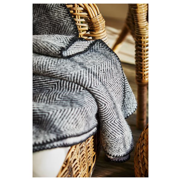 Плед СТРИМЛЁНН, серый (150x200 см) - фото 4