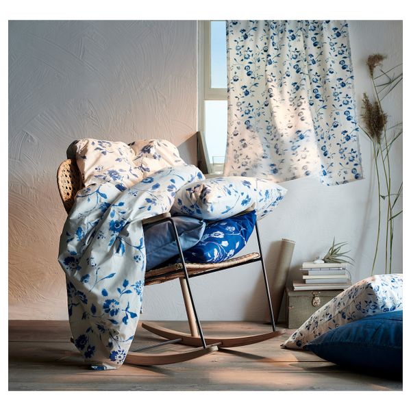 Ткань, белый, синий 150 см IKEA BLÅGRAN БЛОГРАН 504.327.04 - схема-чертеж с размерами